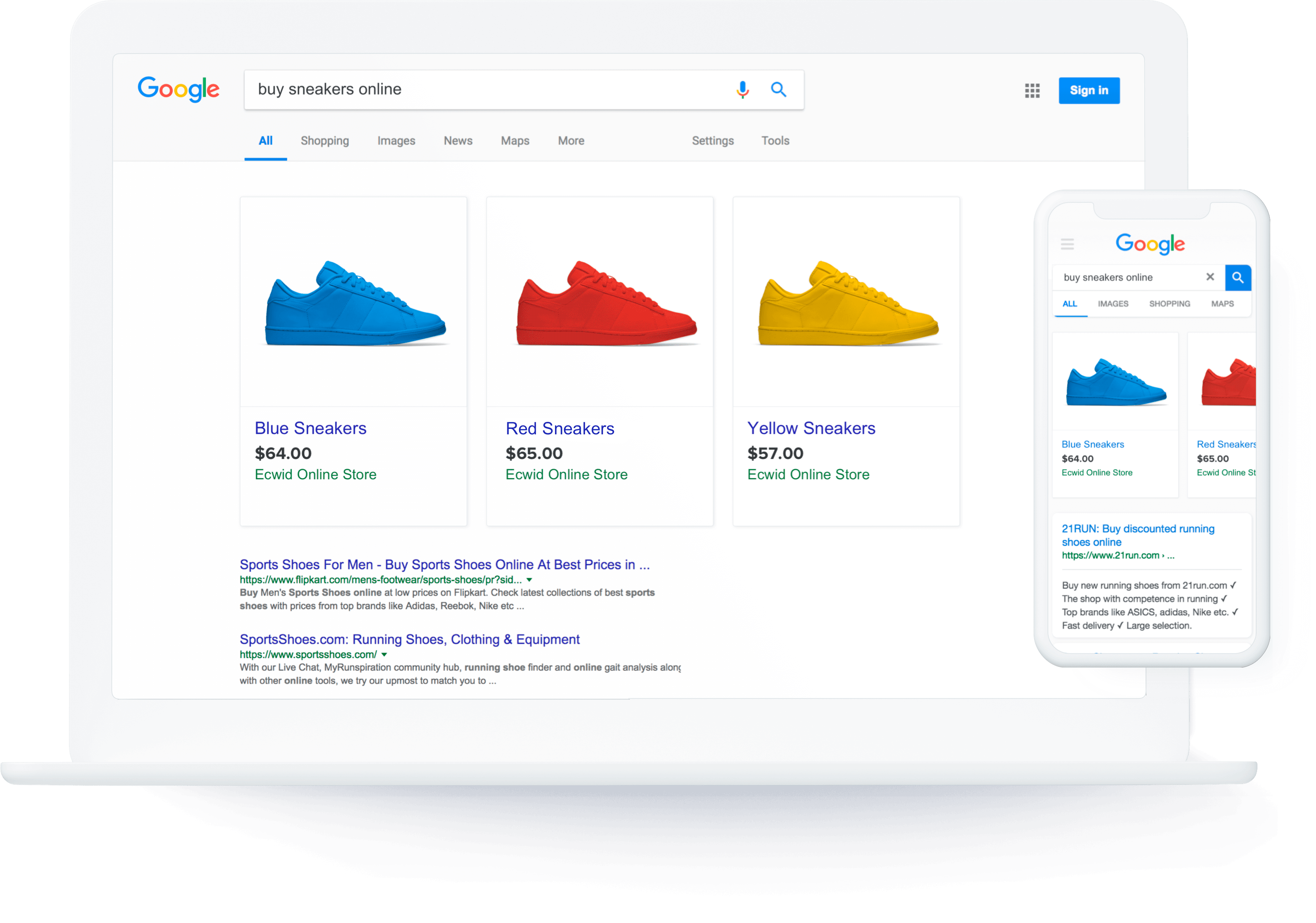 Google Shopping Feed For E-Commerce Showing Nike Trainers