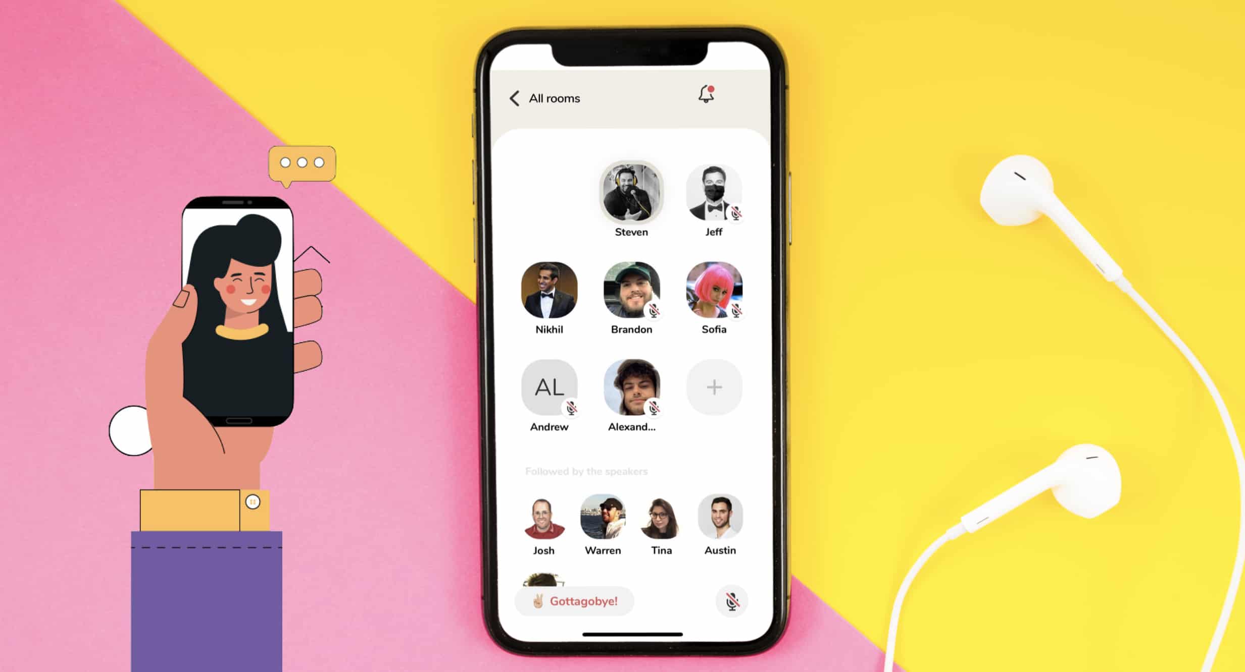 Clubhouse, voice based social platform app on iphone, ios