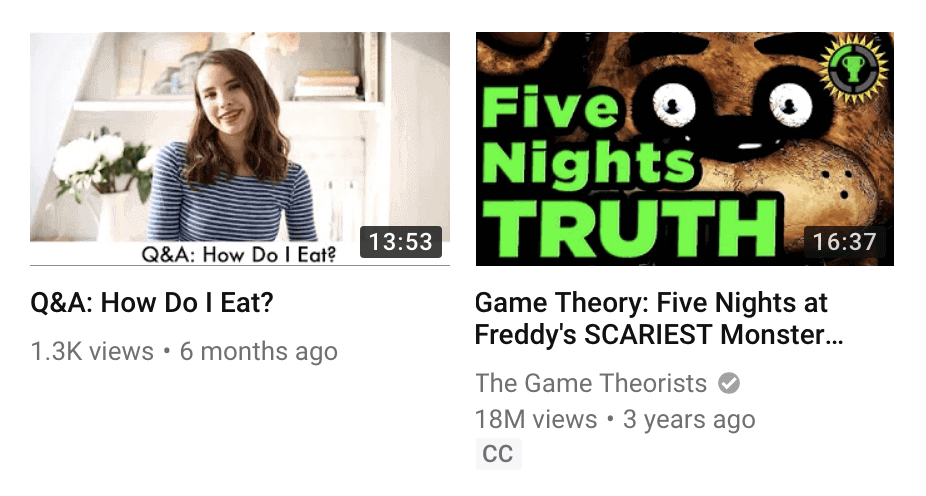 YouTube Thumbnail Comparison